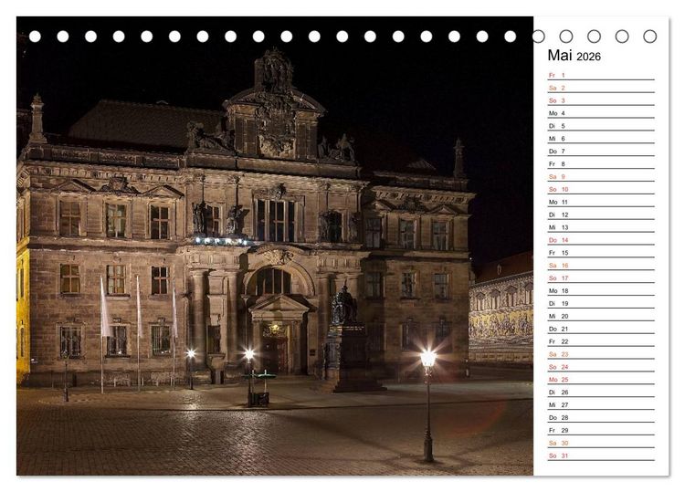 Produktbild: Eine Nacht in Dresden (Tischkalender 2026 DIN A5 quer), CALVENDO Monatskalender