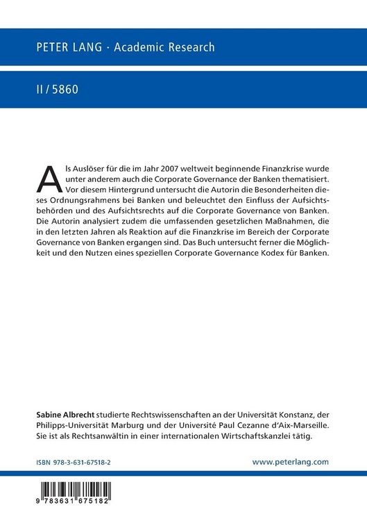 Produktbild: Corporate Governance von Banken