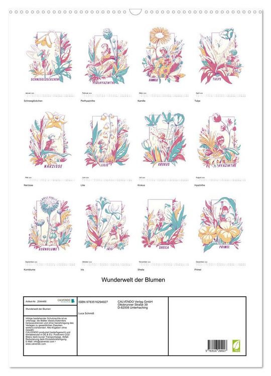 Produktbild: Wunderwelt der Blumen (Wandkalender 2026 DIN A2 hoch), CALVENDO Monatskalender