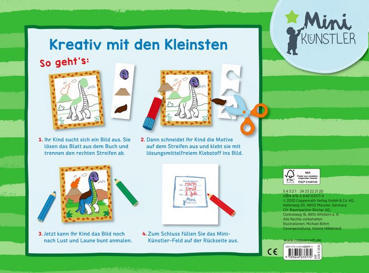 Produktbild: Coppenrath - Mini-K&uuml;nstler - Mein erstes Dino-Bastelbuch