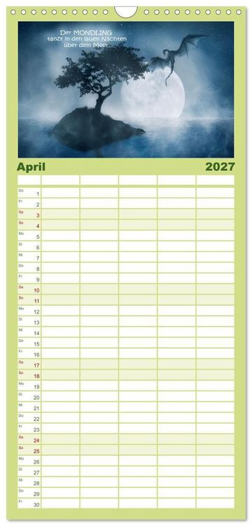 Produktbild: Familienplaner 2027 - Wo die wilden Drachen wohnen mit 5 Spalten (Wandkalender, 21 x 45 cm) CALVENDO