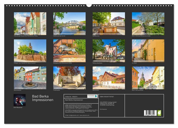 Produktbild: Bad Berka Impressionen (Wandkalender 2026 DIN A2 quer), CALVENDO Monatskalender
