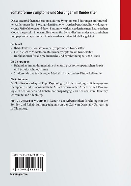 Produktbild: Somatoforme Symptome und St&ouml;rungen im Kindesalter