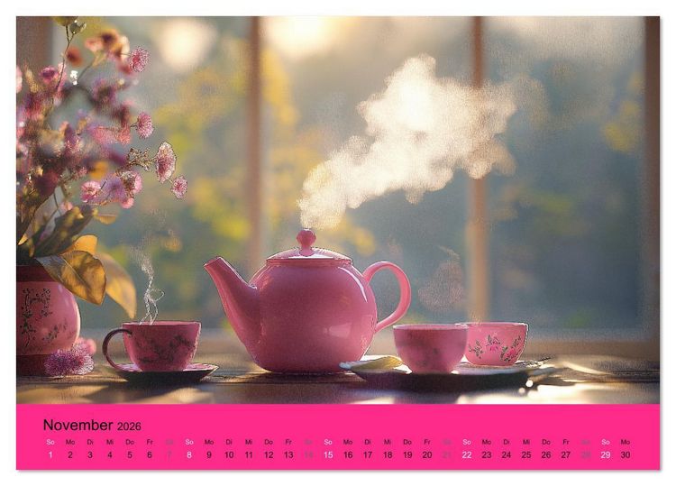 Produktbild: Kalender in PINK (Tischkalender 2026 DIN A5 quer), CALVENDO Monatskalender