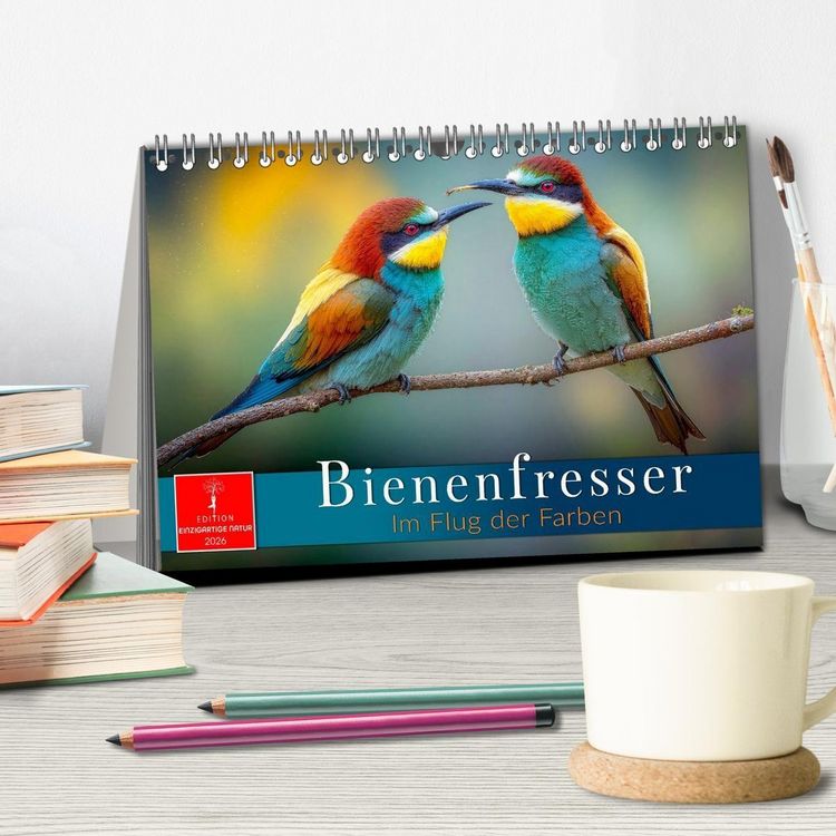 Produktbild: Bienenfresser - im Flug der Farben (Tischkalender 2026 DIN A5 quer), CALVENDO Monatskalender
