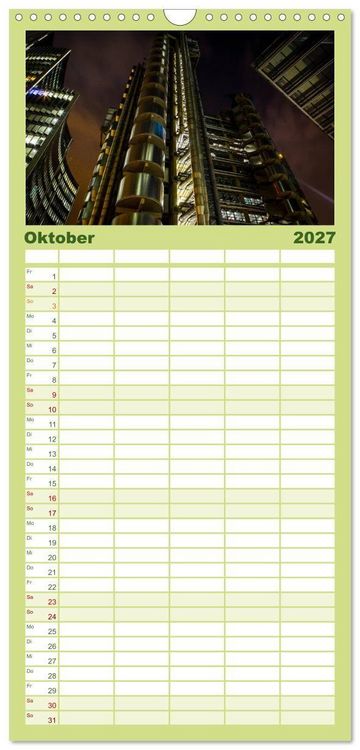 Produktbild: Familienplaner 2027 - Wundervolles London mit 5 Spalten (Wandkalender, 21 x 45 cm) CALVENDO