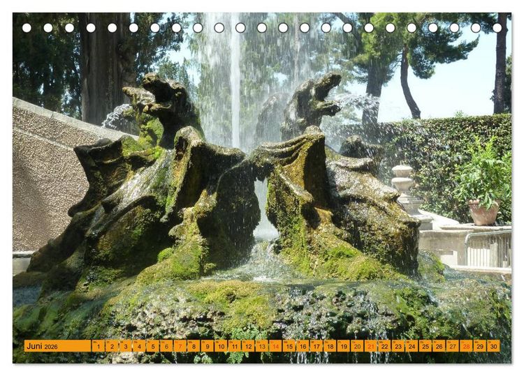 Produktbild: Die h&auml;ngenden G&auml;rten von Tivoli - Die Villa d'Este (Tischkalender 2026 DIN A5 quer), CALVENDO Monatskalender