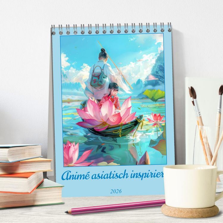 Produktbild: Anim&eacute; asiatisch inspiriert (Tischkalender 2026 DIN A5 hoch), CALVENDO Monatskalender