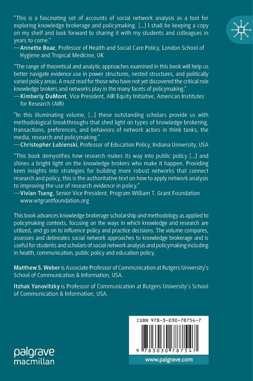 Produktbild: Networks, Knowledge Brokers, and the Public Policymaking Process