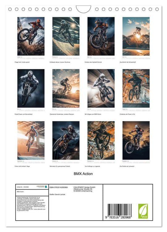Produktbild: BMX Action (Wandkalender 2026 DIN A4 hoch), CALVENDO Monatskalender