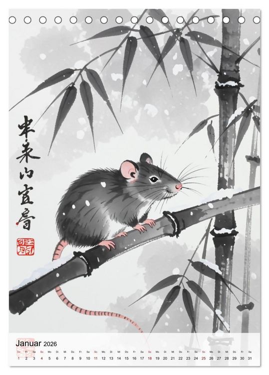 Produktbild: Die 12 chinesischen Tierkreiszeichen (Tischkalender 2026 DIN A5 hoch), CALVENDO Monatskalender