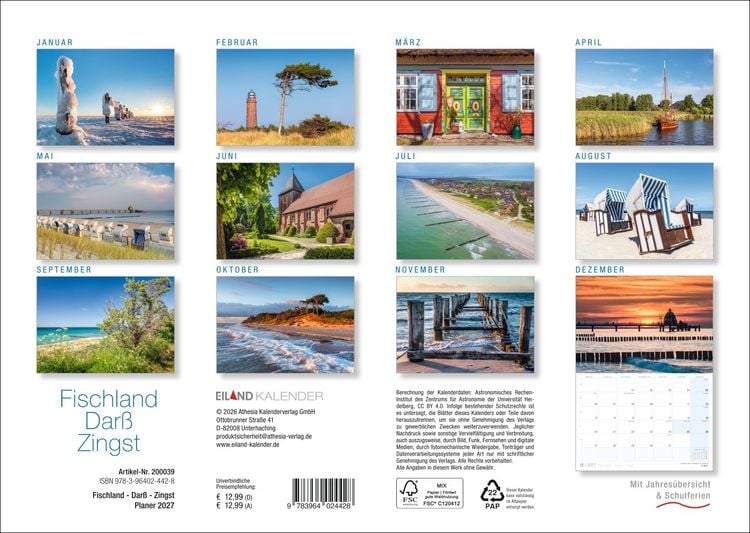 Produktbild: Fischland - Dar&szlig; - Zingst Kalender 2027