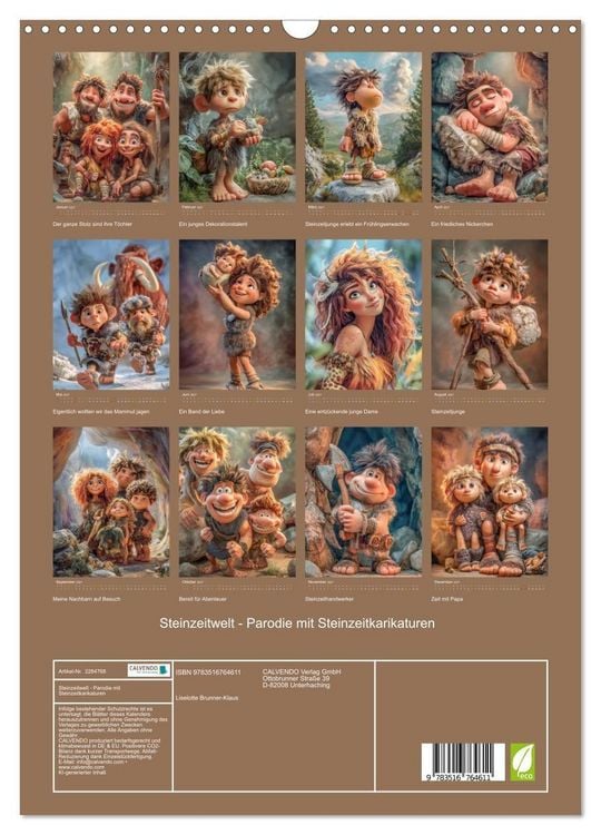 Produktbild: Steinzeitwelt - Parodie mit Steinzeitkarikaturen (Wandkalender 2027 DIN A3 hoch), CALVENDO Monatskalender