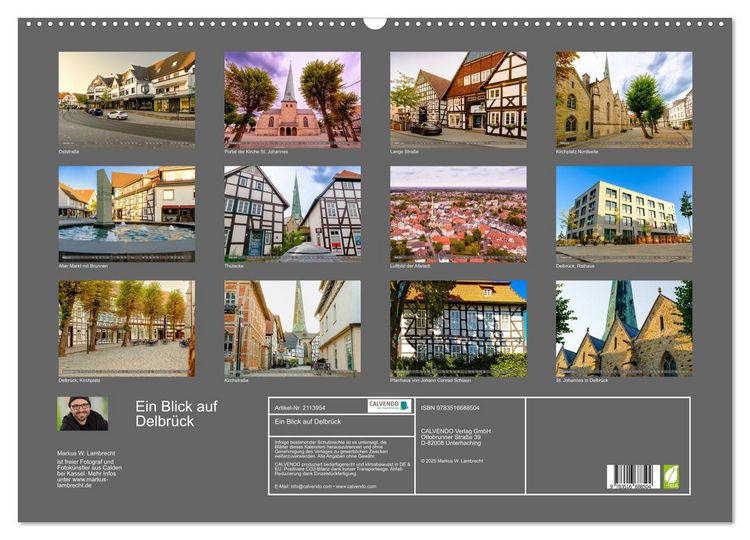 Produktbild: Ein Blick auf Delbr&uuml;ck (Wandkalender 2026 DIN A2 quer), CALVENDO Monatskalender