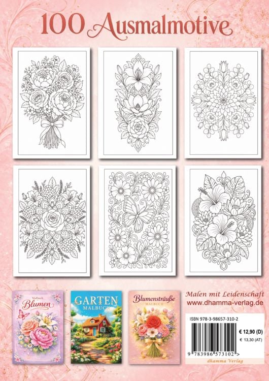 Produktbild: Mandala Blumen Malbuch f&uuml;r Erwachsene mit 100 floralen Ausmalmotiven