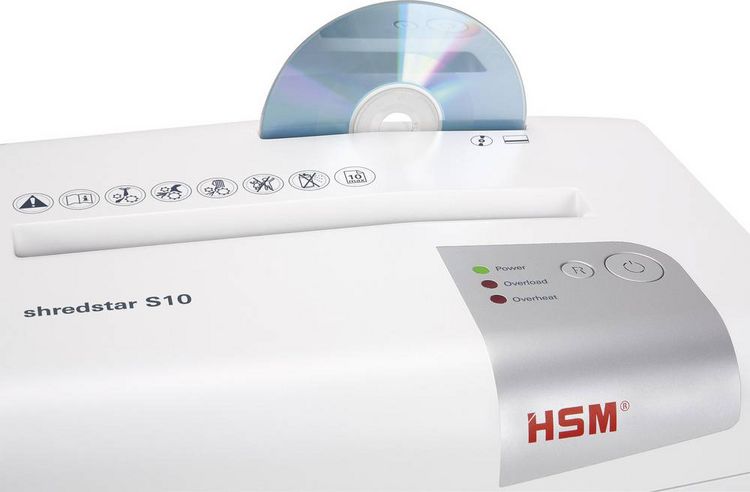 Produktbild: HSM shredstar S10 Aktenvernichter 10 Blatt Streifenschnitt 6 mm P-2 18 l Vernichtet auch B&uuml;roklammern, CDs, DVDs, Heftklammern, Kreditkarte