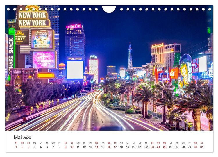 Produktbild: Las Vegas - Die Hauptstadt der Unterhaltung. (Wandkalender 2026 DIN A4 quer), CALVENDO Monatskalender