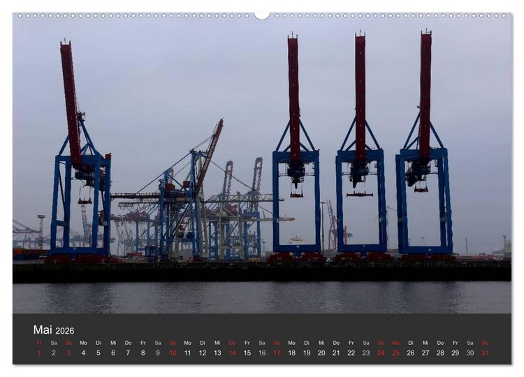 Produktbild: Hafen Hamburg 2026 (Wandkalender 2026 DIN A2 quer), CALVENDO Monatskalender