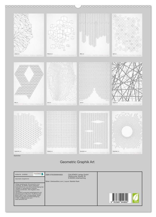 Produktbild: Geometric Graphik Art (hochwertiger Premium Wandkalender 2027 DIN A2 hoch), Kunstdruck in Hochglanz