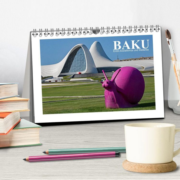 Produktbild: Baku - Erd&ouml;l, Sozialismus und Welterbe (Tischkalender 2026 DIN A5 quer), CALVENDO Monatskalender