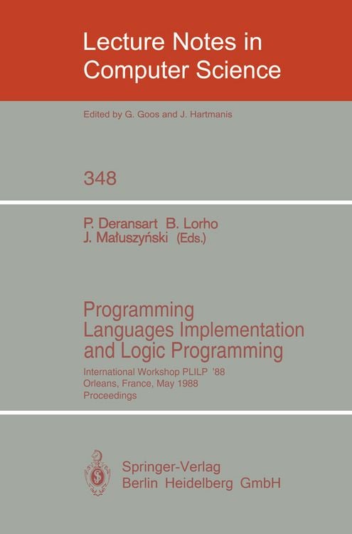 Produktbild: Programming Languages Implementation and Logic Programming