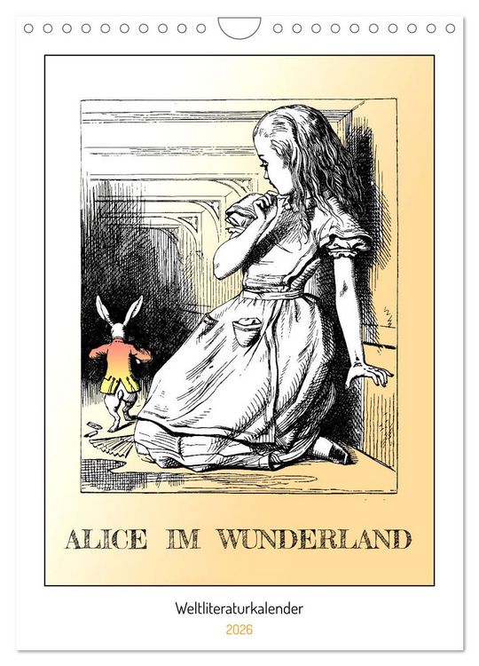 Produktbild: Alice im Wunderland - Weltliteraturkalender (Wandkalender 2026 DIN A4 hoch), CALVENDO Monatskalender