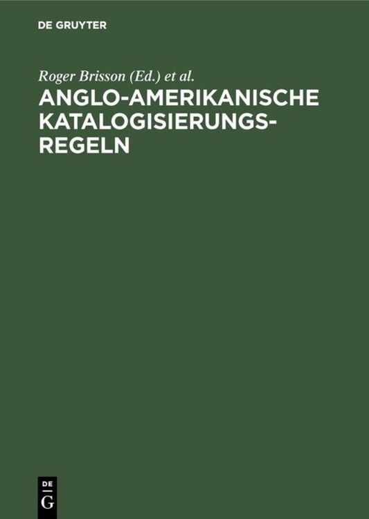 Produktbild: Anglo-Amerikanische Katalogisierungsregeln