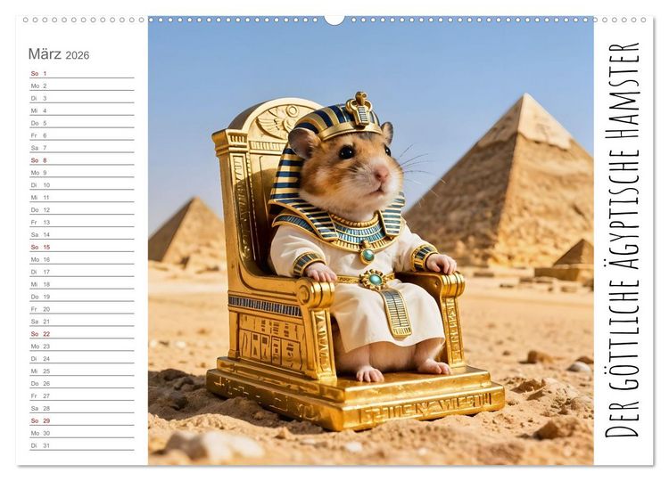 Produktbild: History Hamster - Die Geschichte der Welt in 12 Nagerbildern (Wandkalender 2026 DIN A2 quer), CALVENDO Monatskalender