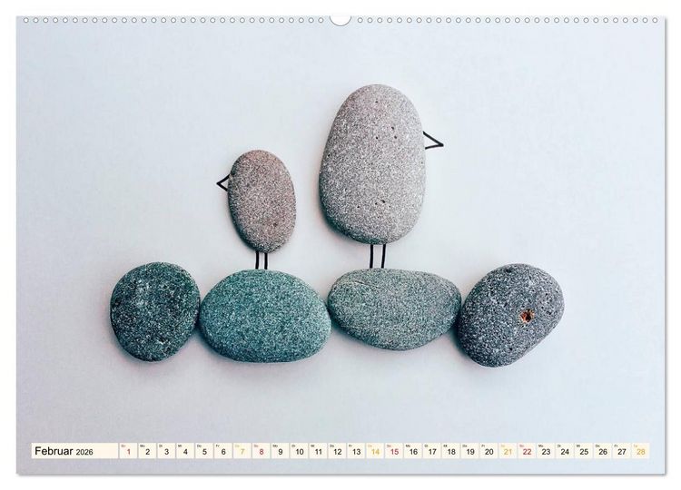 Produktbild: Bezaubernde Steine - Kieselkunst (Wandkalender 2026 DIN A2 quer), CALVENDO Monatskalender