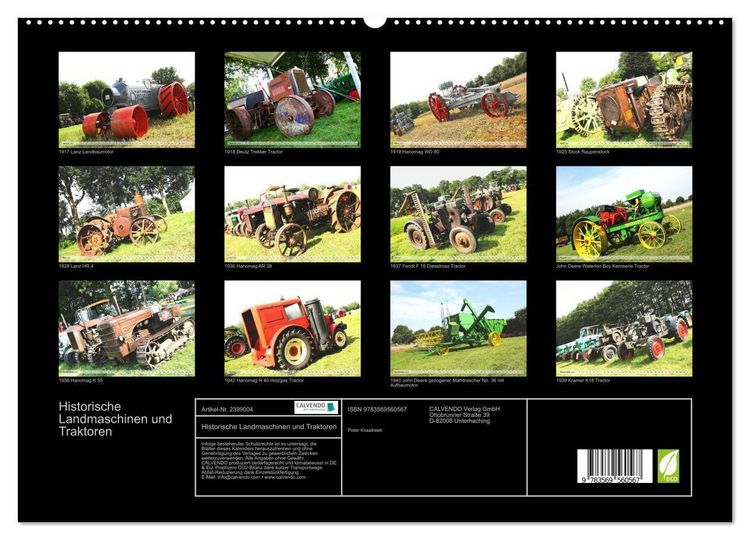 Produktbild: Historische Landmaschinen und Traktoren (hochwertiger Premium Wandkalender 2027 DIN A2 quer), Kunstdruck in Hochglanz