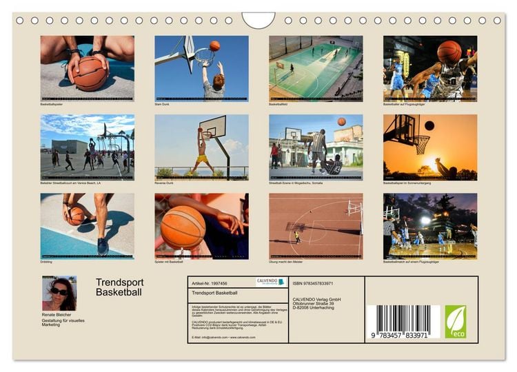 Produktbild: Trendsport Basketball (Wandkalender 2026 DIN A4 quer), CALVENDO Monatskalender