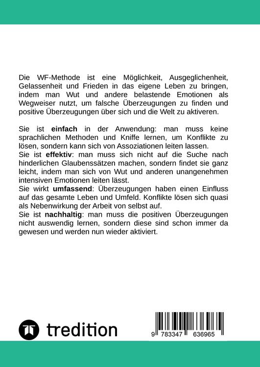 Produktbild: Die WF-Methode - eine nachhaltige und effektive M&ouml;glichkeit, Konflikte zu l&ouml;sen!