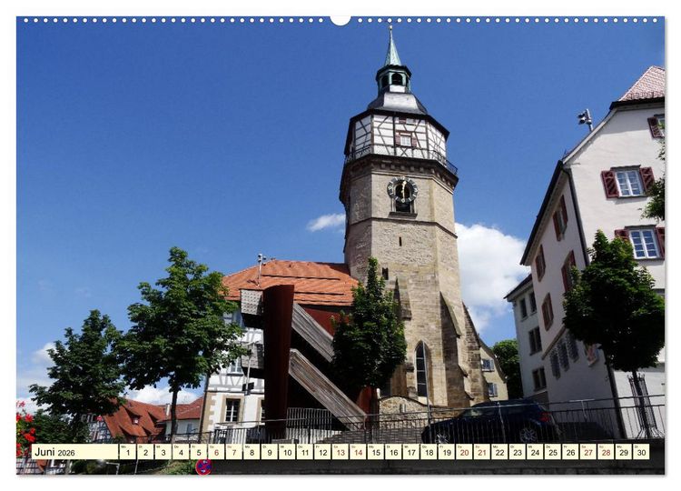 Produktbild: Unterwegs in Backnang (Wandkalender 2026 DIN A2 quer), CALVENDO Monatskalender