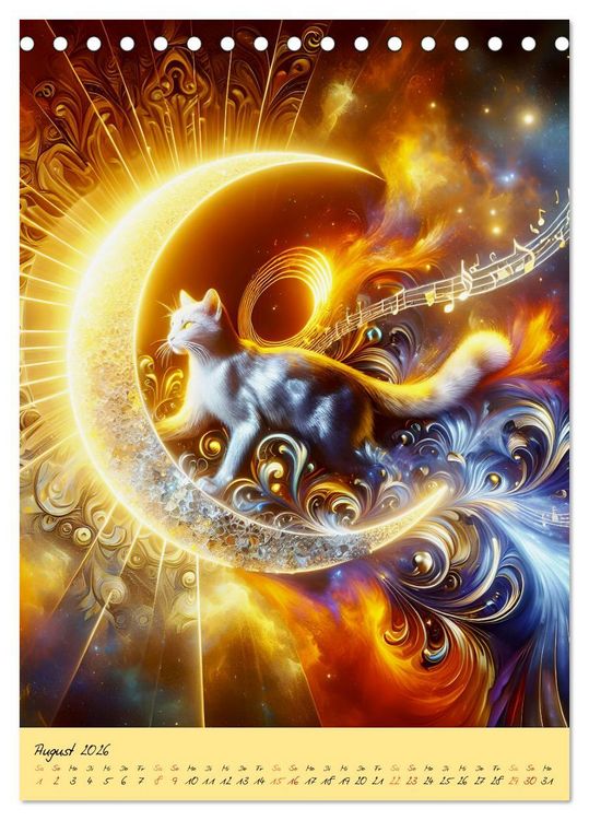Produktbild: Katzen Mondlichtkonzert (Tischkalender 2026 DIN A5 hoch), CALVENDO Monatskalender