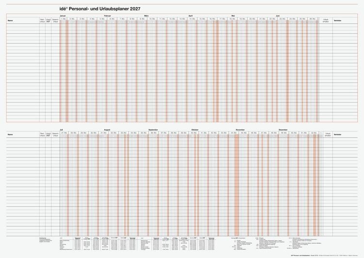 Produktbild: rido/id&eacute; 7033700007 Personal- und Urlaubsplaner 2027 860&times;610 mm