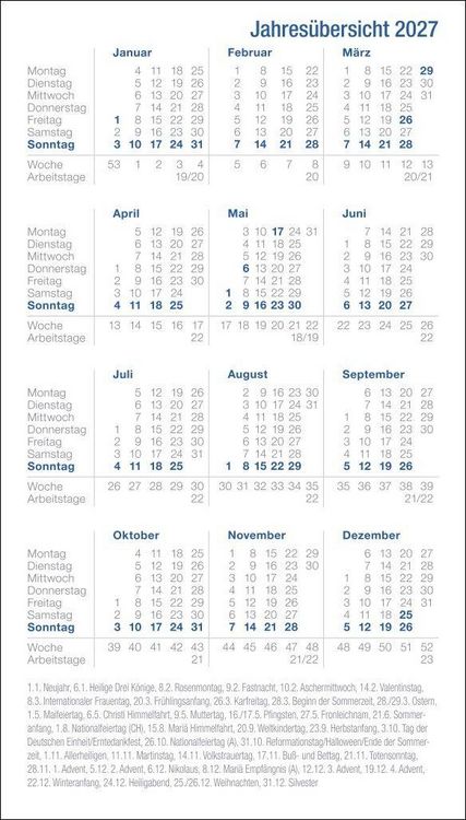Produktbild: Leporello, schwarz Kalender 2027