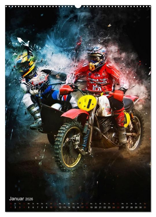 Produktbild: Motocross Seitenwagen - einfach cool (hochwertiger Premium Wandkalender 2026 DIN A2 hoch), Kunstdruck in Hochglanz