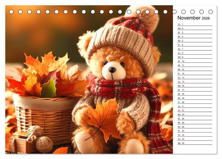 Produktbild: Teddys - Die Jahresreise der KI-Teddyb&auml;ren (Tischkalender 2026 DIN A5 quer), CALVENDO Monatskalender