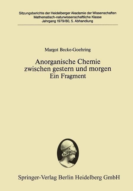 Produktbild: Anorganische Chemie zwischen gestern und morgen Ein Fragment