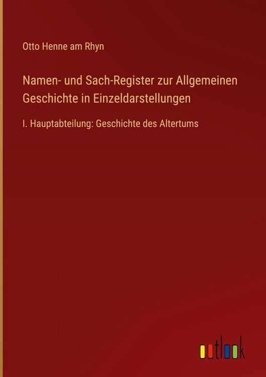 Produktbild: Namen- und Sach-Register zur Allgemeinen Geschichte in Einzeldarstellungen