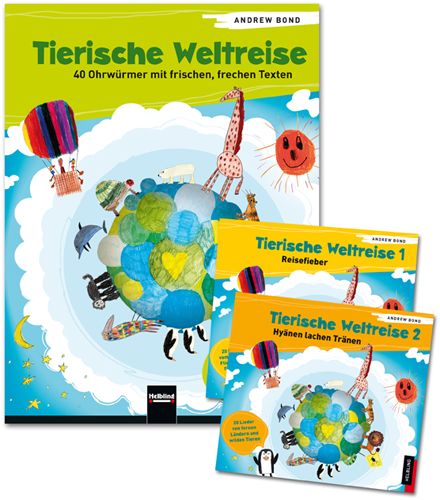 Produktbild: Tierische Weltreise, Paket (Buch und 2 Lieder-CDs)