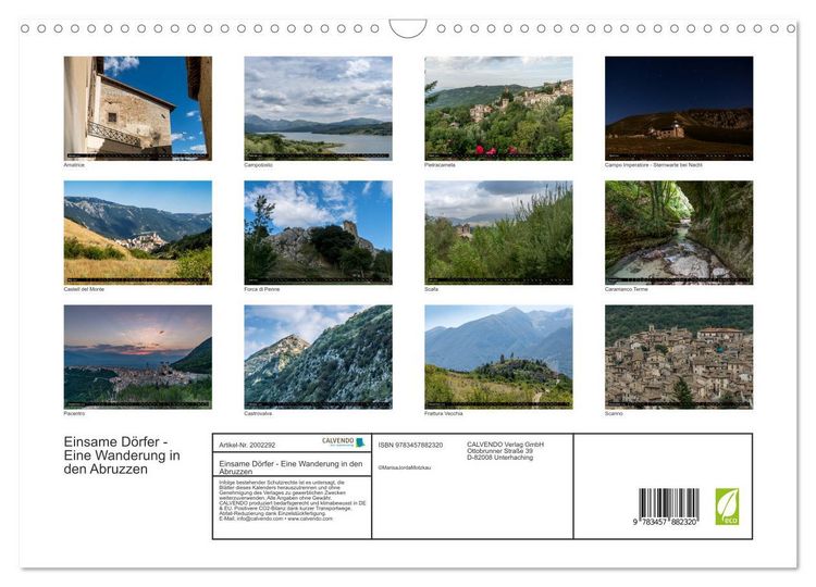 Produktbild: Einsame D&ouml;rfer - Eine Wanderung in den Abruzzen (Wandkalender 2026 DIN A3 quer), CALVENDO Monatskalender