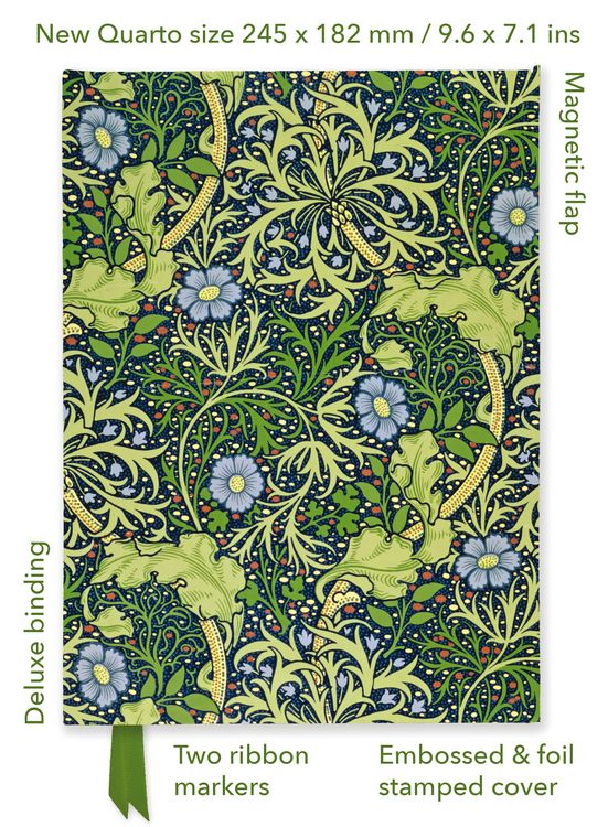 Produktbild: Premium Notizbuch Quartformat: William Morris, Meeresalgen Tapetendesign