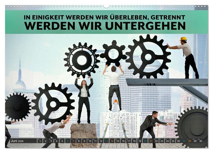 Produktbild: Gemeinsam sind wir stark - motivierende Spr&uuml;che &uuml;ber Teams (Wandkalender 2026 DIN A2 quer), CALVENDO Monatskalender