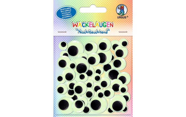 Produktbild: URSUS Bastelzubeh&ouml;r Wackelaugen, Nachtleuchtend