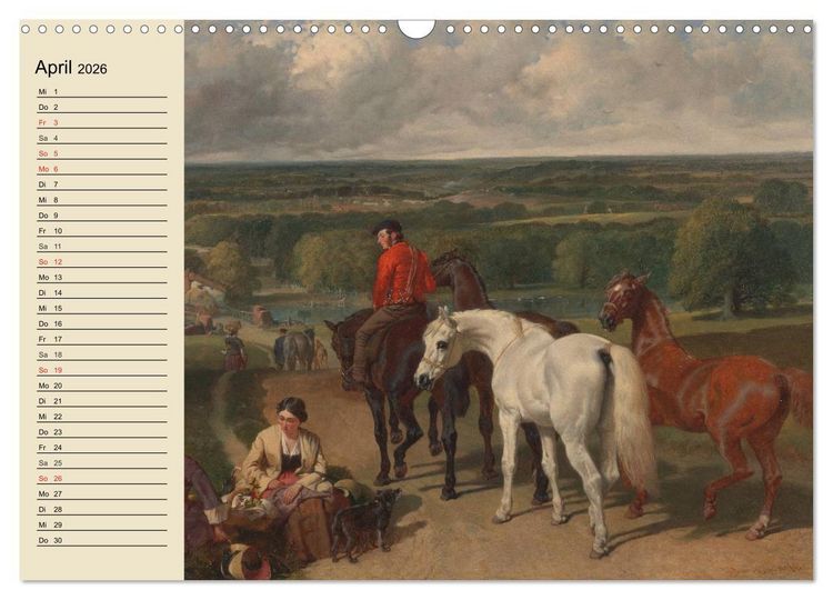 Produktbild: Pferde-&Ouml;lgem&auml;lde. Die Kunst der alten Meister (Wandkalender 2026 DIN A3 quer), CALVENDO Monatskalender