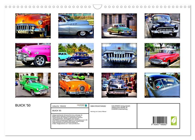 Produktbild: BUICK '50 (Wandkalender 2026 DIN A3 quer), CALVENDO Monatskalender