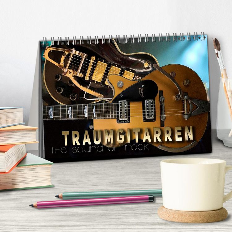 Produktbild: Traumgitarren - the Sound of Rock (Tischkalender 2026 DIN A5 quer), CALVENDO Monatskalender