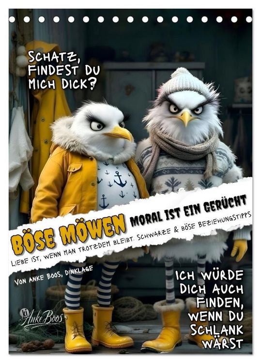 Produktbild: B&ouml;se M&ouml;wen - Moral ist ein Ger&uuml;cht (Tischkalender 2027 DIN A5 hoch), CALVENDO Monatskalender