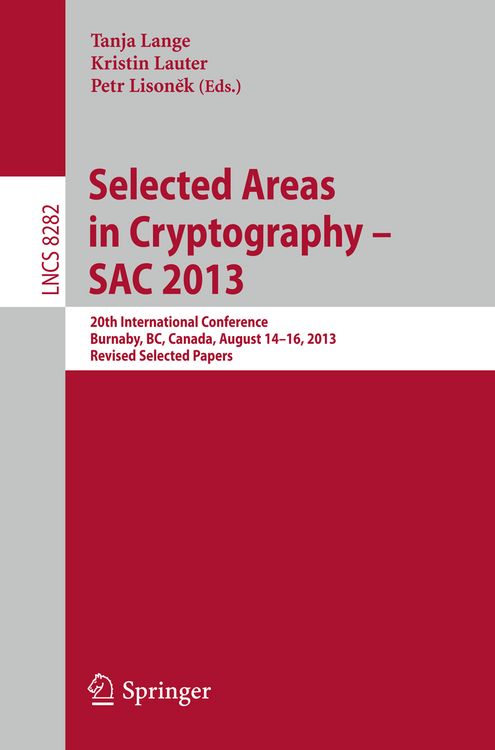 Produktbild: Selected Areas in Cryptography -- SAC 2013